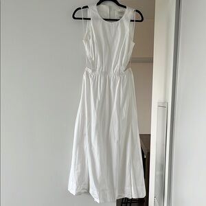 White cutout poplin maxi dress